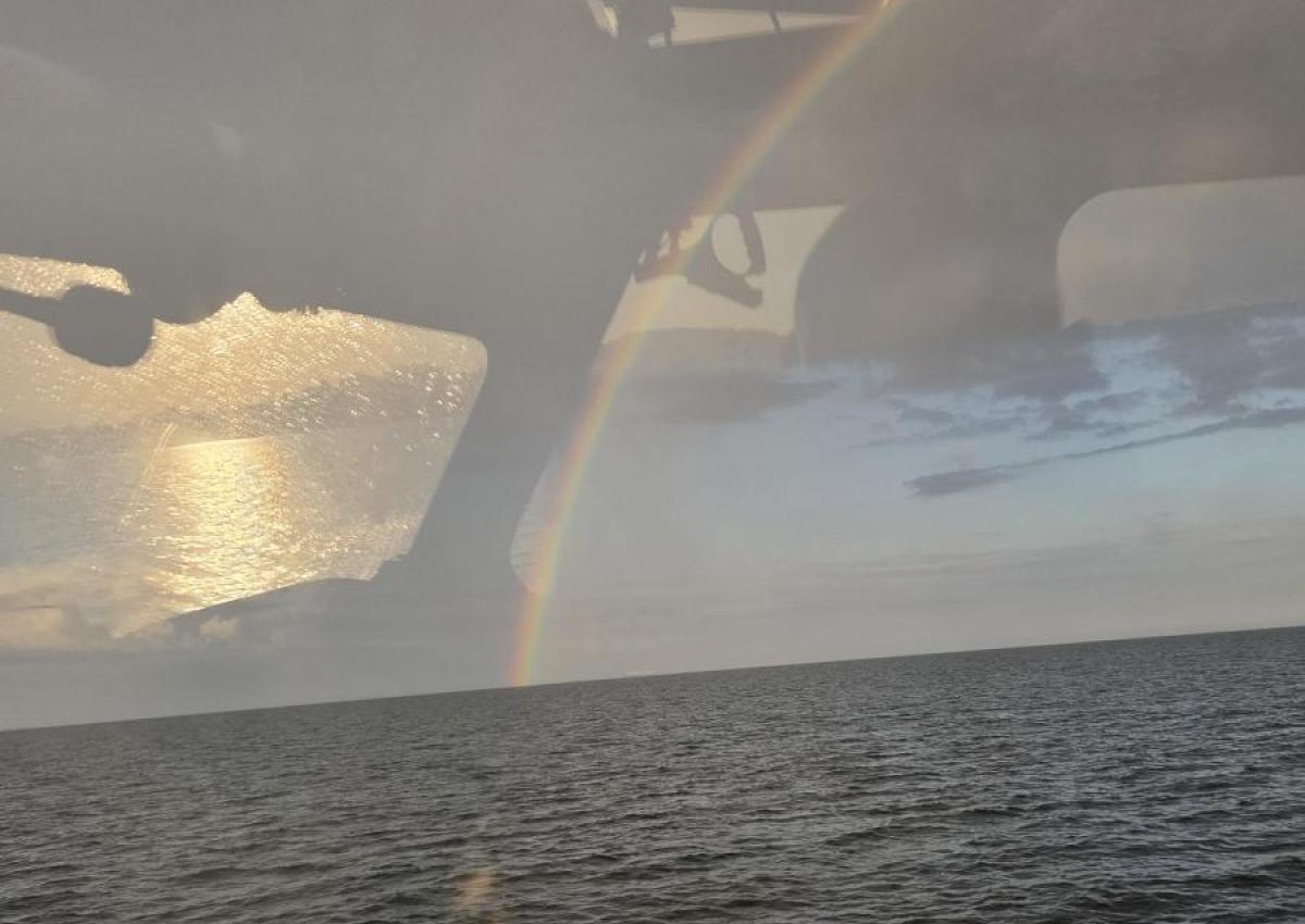 Regnbuen over Storebælt