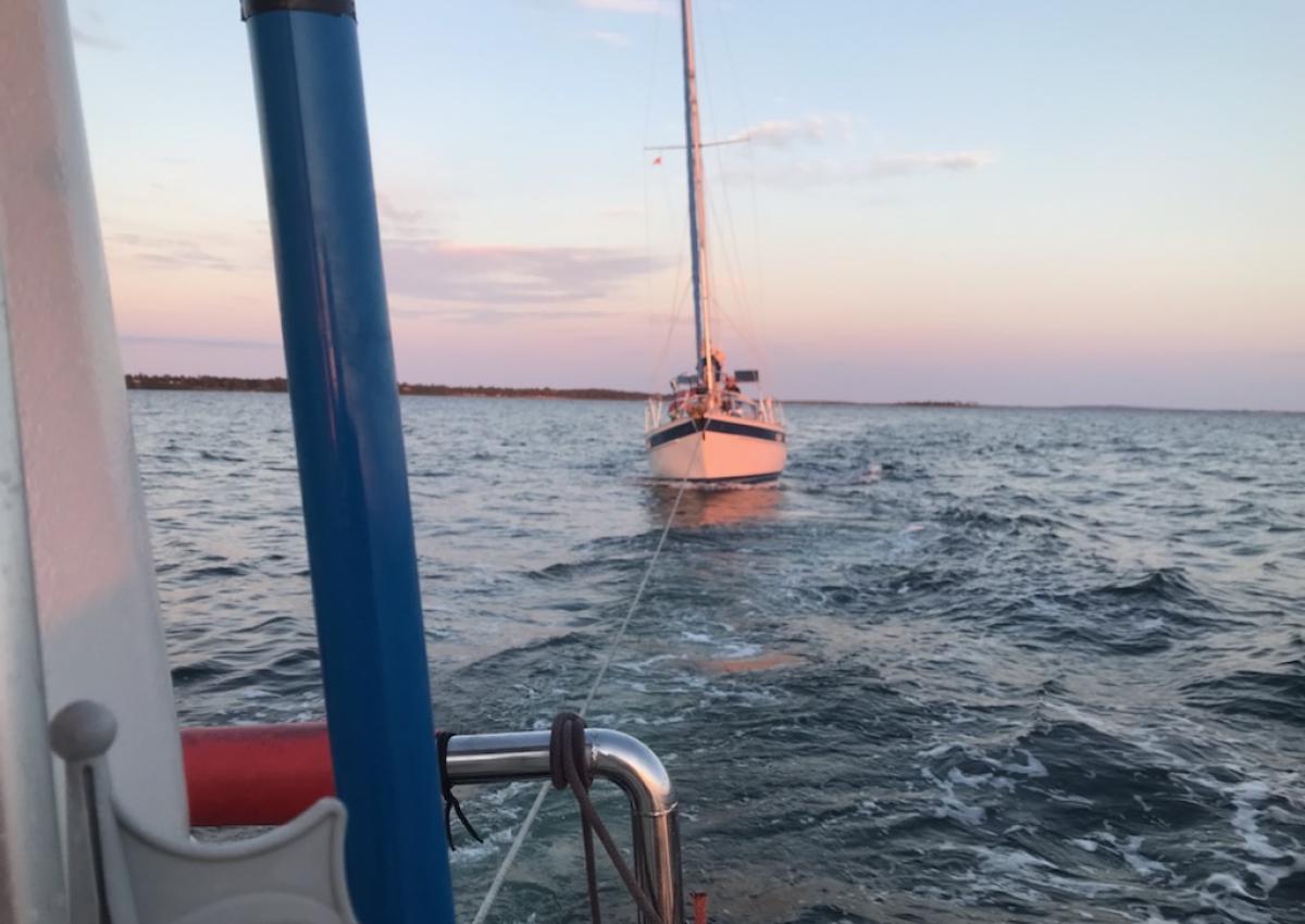 På vej til hj.havn.