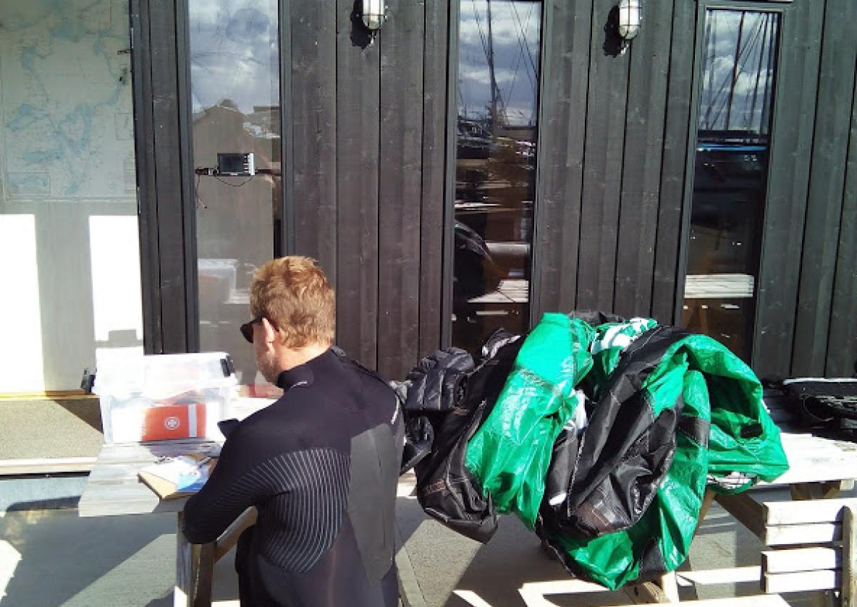 Bjerning af Kite i drift