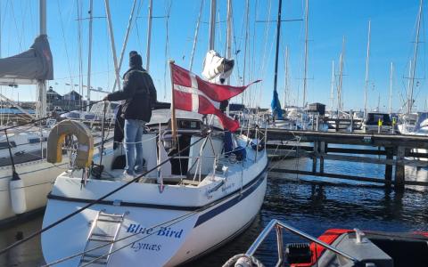 Havaristen efter hjemkomst til Lynæs Havn