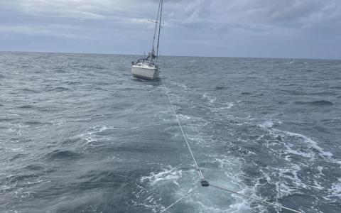 Havaristen på slæb ind mod Røsnæs havn