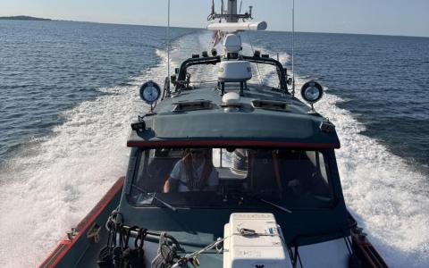 Rescue Freja i solskin på vej hjem